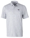 View image 3: New England Patriots Cutter & Buck Pike Constellation Print Stretch Mens Polo Polished Medium Gray Mannequin