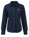 University of Notre Dame: For Good Cutter & Buck Advantage Tri-Blend Eco Soft Pique Long Sleeve Knitted Womens Button Down LYN_MANN_HG 1 Thumbnail Image