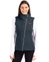Texas Longhorns Cutter & Buck Mainsail Sweater Knit Womens Asymmetrical Vest Liberty Navy Heather Front Thumbnail Image