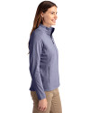 Georgia Tech Yellow Jackets Alumni Cutter & Buck Adapt Eco Knit Heather Recycled Womens Full Zip Navy Blue Heather Side Thumbnail Image