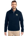 Georgia Tech Yellow Jackets Alumni Cutter & Buck Cascade Eco Sherpa Fleece Mens Big & Tall Quarter Zip Jacket Navy Blue Front Thumbnail Image