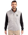 Georgia Tech Yellow Jackets Alumni Cutter & Buck Charter Eco Full-Zip Mens Big & Tall Vest Polished Medium Gray Front Thumbnail Image