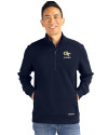 Georgia Tech Yellow Jackets Alumni Cutter & Buck Roam Epic Versatility Recycled Quarter Zip Mens Pullover Navy Blue Front Thumbnail Image