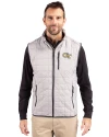 Georgia Tech Yellow Jackets - Cutter & Buck Rainier PrimaLoft® Mens Big and Tall Eco Insulated Full Zip Puffer Vest Polished Medium Gray Front Thumbnail Image