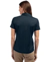Georgia Tech Yellow Jackets Alumni Cutter & Buck Prospect Eco Textured Stretch Recycled Womens Short Sleeve Polo Navy Blue Back Thumbnail Image