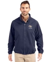 Georgia Tech Yellow Jackets Alumni Cutter & Buck Charter Eco Knit Recycled Big & Tall Full-Zip Jacket Navy Blue Front Thumbnail Image