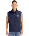 Georgia Tech Yellow Jackets Alumni Cutter & Buck Charter Eco Recycled Mens Full-Zip Vest Navy Blue Front Thumbnail Image