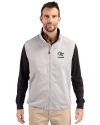 Georgia Tech Yellow Jackets Alumni Cutter & Buck Charter Eco Recycled Mens Full-Zip Vest Polished Medium Gray Front Thumbnail Image