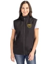 Oakland Golden Grizzlies Cutter & Buck Charter Eco Recycled Full-Zip Womens Vest Black Front Thumbnail Image