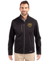 Oakland Golden Grizzlies Cutter & Buck Evoke Softshell Recycled Full Zip Mens Jacket Black Front Thumbnail Image