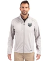 Oakland Golden Grizzlies Cutter & Buck Evoke Softshell Recycled Full Zip Mens Jacket CONCRETE Front Thumbnail Image