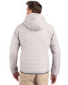 Oakland Golden Grizzlies Cutter & Buck Rainier Primaloft Eco Mens Full Zip Hooded Jacket Polished Medium Gray Back Thumbnail Image