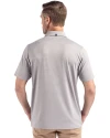 Oakland Golden Grizzlies Cutter & Buck Forge Epic Confidence Fine Line Stripe Stretch Recycled Mens Polo Polished/White Back Thumbnail Image