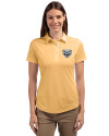 Oakland Golden Grizzlies Cutter & Buck Prospect Eco Textured Stretch Recycled Womens Short Sleeve Polo Desert Front Thumbnail Image