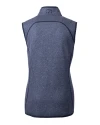 View image 13: Cutter & Buck Mainsail Sweater-Knit Womens Full Zip Vest Liberty Navy Heather Mannequin Back