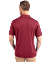 Back profile of a man wearing a Chutney Cutter & Buck Prospect Eco Textured Stretch Recycled Mens Short Sleeve Polo Thumbnail Image
