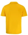 Mannequin back view of a College Gold Cutter & Buck Prospect Eco Textured Stretch Recycled Mens Short Sleeve Polo Thumbnail Image