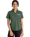 New York Jets Historic Cutter & Buck Forge Recycled Four-Way Stretch Womens Polo Dark Hunter Heather Front Thumbnail Image