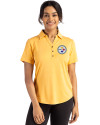 Pittsburgh Steelers Cutter & Buck Forge Eco Stretch Recycled Womens Short Sleeve Polo College Gold Heather Front Thumbnail Image