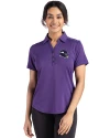 Minnesota Vikings NFL Helmet Cutter & Buck Forge Eco Stretch Recycled Womens Short Sleeve Polo Dark College Purple Heather Front Thumbnail Image