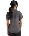 Detroit Lions Cutter & Buck Forge Eco Stretch Recycled Womens Short Sleeve Polo Dark Black Heather Back Thumbnail Image