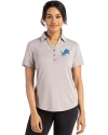 Detroit Lions Cutter & Buck Forge Eco Stretch Recycled Womens Short Sleeve Polo Polished Medium Gray Front Thumbnail Image