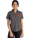 Cincinnati Bengals Historic Cutter & Buck Forge Eco Stretch Recycled Womens Short Sleeve Polo Dark Black Heather Front Thumbnail Image