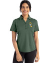Green Bay Packers Historic Cutter & Buck Forge Eco Stretch Recycled Womens Short Sleeve Polo Dark Hunter Heather Front Thumbnail Image
