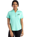Buffalo Bills Mono Cutter & Buck Forge Eco Stretch Recycled Womens Short Sleeve Polo Fresh Mint Heather Front Thumbnail Image