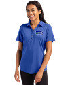 Seattle Seahawks Historic Cutter & Buck Forge Eco Stretch Recycled Womens Short Sleeve Polo Tour Blue Front Thumbnail Image
