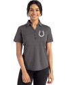 Indianapolis Colts Mono Cutter & Buck Forge Eco Stretch Recycled Womens Short Sleeve Polo Dark Black Heather Front Thumbnail Image