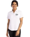 Kansas City Chiefs Mono Cutter & Buck Forge Eco Stretch Recycled Womens Short Sleeve Polo White Front Thumbnail Image