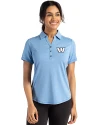 Washington Commanders Mono Cutter & Buck Forge Eco Stretch Recycled Womens Short Sleeve Polo Dark Atlas Heather Front Thumbnail Image