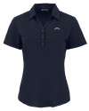 Los Angeles Chargers Cutter & Buck Forge Eco Stretch Recycled Womens Short Sleeve Polo Navy Blue Mannequin Thumbnail Image