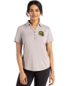Green Bay Packers NFL Helmet Cutter & Buck Forge Eco Stretch Recycled Womens Short Sleeve Polo Polished Medium Gray Front Thumbnail Image
