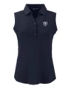 Chicago Bears Mono Cutter & Buck Forge Eco Stretch Recycled Womens Sleeveless Polo Navy Blue Mannequin Thumbnail Image