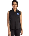 Los Angeles Rams Historic Cutter & Buck Forge Recycled Four-Way Stretch Womens Sleeveless Polo Tour Blue Front Thumbnail Image