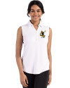 Pittsburgh Steelers Historic Cutter & Buck Forge Eco Stretch Recycled Womens Sleeveless Polo White Front Thumbnail Image