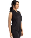 Pittsburgh Steelers Mono Cutter & Buck Forge Eco Stretch Recycled Womens Sleeveless Polo Black Side Thumbnail Image