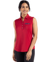 San Francisco 49ers Americana Cutter & Buck Forge Eco Stretch Recycled Womens Sleeveless Polo Cardinal Red Front Thumbnail Image