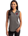 Kansas City Chiefs NFL Helmet Cutter & Buck Forge Eco Stretch Recycled Womens Sleeveless Polo Dark Black Heather Front Thumbnail Image