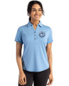 New York Mets Mono Cutter & Buck Forge Eco Stretch Recycled Womens Short Sleeve Polo Dark Atlas Heather Front Thumbnail Image