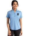 Detroit Tigers Mono Cutter & Buck Forge Eco Stretch Recycled Womens Short Sleeve Polo Dark Atlas Heather Front Thumbnail Image