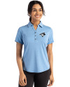Toronto Blue Jays Mono Cutter & Buck Forge Eco Stretch Recycled Womens Short Sleeve Polo Dark Atlas Heather Front Thumbnail Image