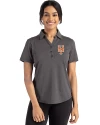 New York Mets Cutter & Buck Forge Eco Stretch Recycled Womens Short Sleeve Polo Dark Black Heather Front Thumbnail Image
