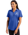 Atlanta Braves Cutter & Buck Forge Eco Stretch Recycled Womens Short Sleeve Polo Tour Blue Front Thumbnail Image