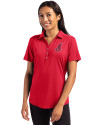 Cleveland Indians Cooperstown Cutter & Buck Forge Eco Stretch Recycled Womens Short Sleeve Polo Cardinal Red Front Thumbnail Image