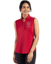 Los Angeles Angels City Connect Cutter & Buck Forge Eco Stretch Recycled Womens Sleeveless Polo Cardinal Red Front Thumbnail Image