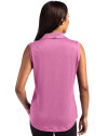 Chicago Cubs Mono Cutter & Buck Forge Eco Stretch Recycled Womens Sleeveless Polo Gelato Heather Back Thumbnail Image