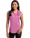 Seattle Mariners Mono Cutter & Buck Forge Eco Stretch Recycled Womens Sleeveless Polo Gelato Heather Front Thumbnail Image